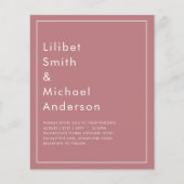 BUDGET Stof Roze MONOCHROOM Bruiloft Flyer (Voorkant)