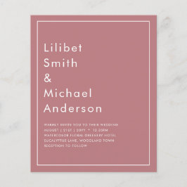 BUDGET Stof Roze MONOCHROOM Bruiloft Flyer