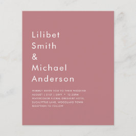 BUDGET Stof Roze MONOCHROOM Huwelijk Flyer