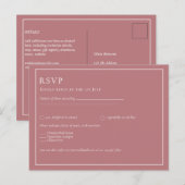 BUDGET Stof Roze Monochroom RSVP Eenvoudig Effen Briefkaart (Voorkant / Achterkant)
