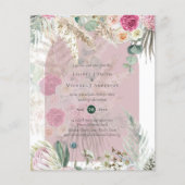 BUDGET Stof Roze Pampasgras Bruiloft Flyer (Voorkant)