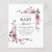 Budget Stof Roze Roze Baby Shower Bloemen (Voorkant)