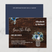 BUDGET Stofblauw bewaar data Rustieke Trouwdag (Voorkant / Achterkant)