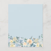Budget Stofblauw Bloem Bruiloft Uitnodiging (Achterkant)