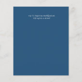 BUDGET Stofblauw gouden bloemen bruiloft uitnodigi (Achterkant)