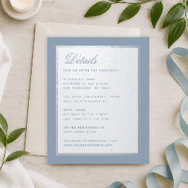 Budget Stofblauw Nep Zilver Trouw Details Card