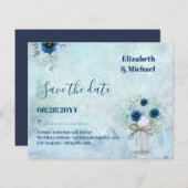 BUDGET Stofblauw Opslagdata Rustieke Bruiloft (Voorkant / Achterkant)