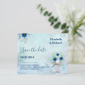 BUDGET Stofblauw Opslagdata Rustieke Bruiloft (Staand voorkant)