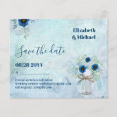 BUDGET Stofblauw Opslagdata Rustieke Bruiloft (Voorkant)