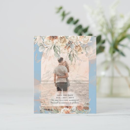 BUDGET Stofblauw Pampasgras Bruiloft (Staand voorkant)