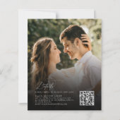 BUDGET Stofblauw QR-code Rsvp Foto Bruiloft (Achterkant)