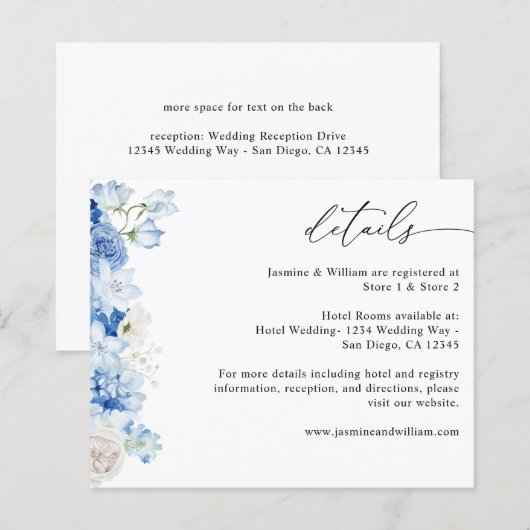 Budget Stofblauw & Witte Bloemendetails (Voorkant / Achterkant)