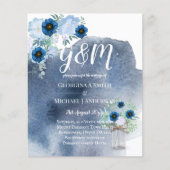 BUDGET Stofblauwe bloemen bruiloftsinvatie (Voorkant)