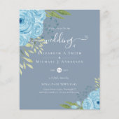 BUDGET Stofblauwe Bloemen Lime Huwelijk (Voorkant)
