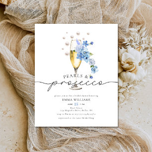 BUDGET Stofblauwe Parels & Prosecco Bruidsdiner Flyer