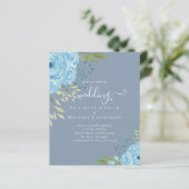 BUDGET Stofblauwe Rozen Trouwbudget (Staand voorkant)