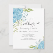 BUDGET  Stofblauwe Rozen Trouwbudget (Voorkant)