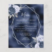 Budget Stoffig Blauw Bloemen Zilver Marine Trouwme (Voorkant)