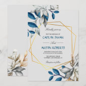 Budget stoffig blauw gouden lijst kaart (Voorkant / Achterkant)