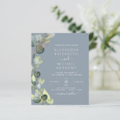 Budget Stoffig Blauw Groen Eucalyptus Bruiloft (Staand voorkant)