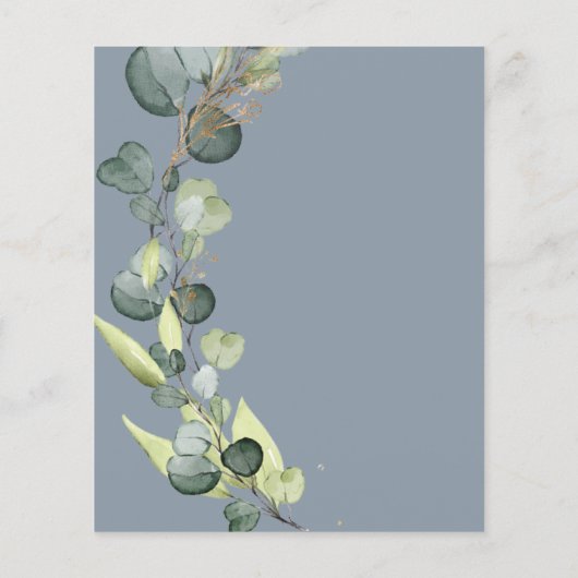 Budget Stoffig Blauw Groen Eucalyptus Bruiloft (Achterkant)
