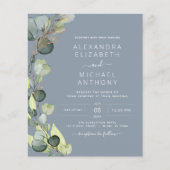 Budget Stoffig Blauw Groen Eucalyptus Bruiloft (Voorkant)