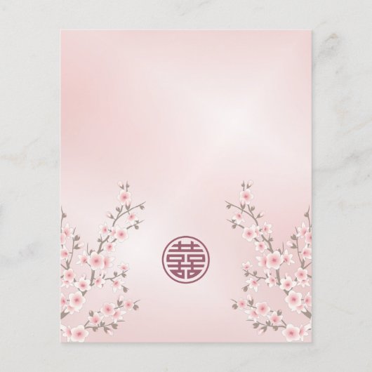 BUDGET Stoffige roze kersenbloesem Chinese bruilof (Achterkant)