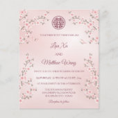 BUDGET Stoffige roze kersenbloesem Chinese bruilof (Voorkant)