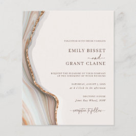 Budget Stone Marble Agate Wedding Invitation Flyer