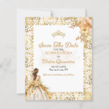 BUDGET Stralend Goud Quinceanera Save The Date