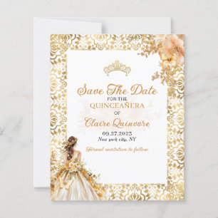 BUDGET Stralend Goud Quinceanera Save The Date