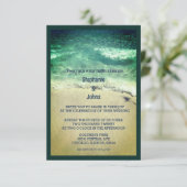 Budget Strand Blauwgroen Turquoise Green Artsy Wed Kaart (Staand voorkant)