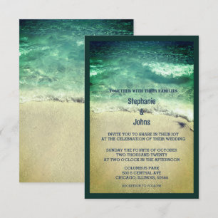 Budget Strand Blauwgroen Turquoise Green Artsy Wed Kaart