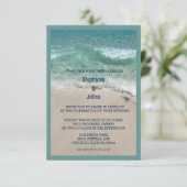 Budget Strand Blauwgroen Turquoise Sandy Ocean Wed Kaart (Staand voorkant)