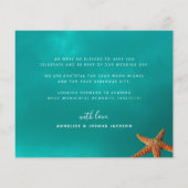 Budget strand bruiloft aangepaste foto dank je flyer (Achterkant)