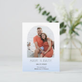 Budget strand foto trouwkaart Save the Date Aankondigingskaart (Staand voorkant)