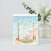 BUDGET Strand Kust Bruidsdouche Uitnodiging (Staand voorkant)