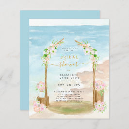 BUDGET Strand Kust Bruidsdouche Uitnodiging