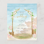 BUDGET Strand Kust Bruiloft Uitnodiging (Voorkant)