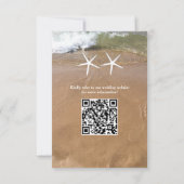 Budget Strand Zeester QR Code Ocean Bruiloft Kaart (Achterkant)
