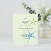 Budget Strandhuis Stijl Blauw Limo Trouw Uitnodigi (Staand voorkant)