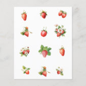 Budget Strawberry Berry Sweet Baby shower nodigt u Flyer (Achterkant)