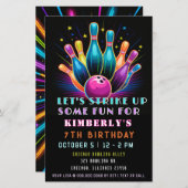 Budget Strike Up Neon Glow Bowling Verjaardag (Voorkant / Achterkant)