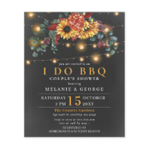 Budget String Light Sunflower I DO BBQ Uitnodiging