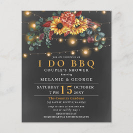 Budget String Light Sunflower I DO BBQ Uitnodiging