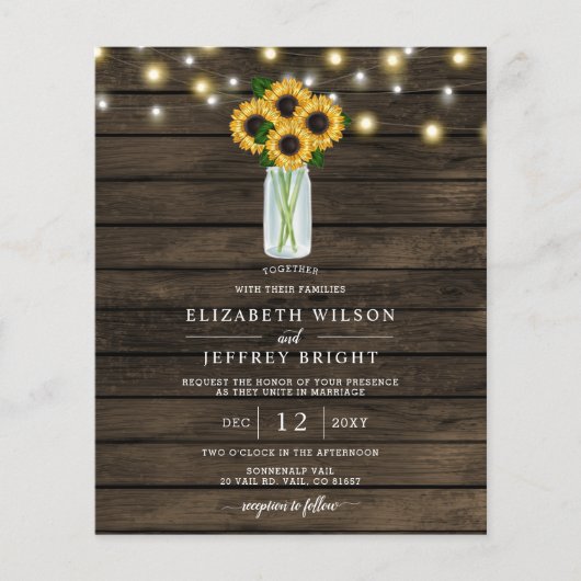 Budget String Light Sunflower Weddenschap (Voorkant)