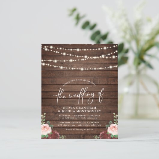 Budget String Lights & Bouquet Floral Wedding (Staand voorkant)