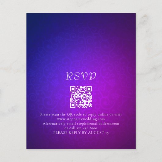 Budget String Lights QR-code Paarse bruiloft uitno (Achterkant)