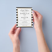 Budget Stripe WeddingCouples Shower Uitnodiging Flyer (Hand)
