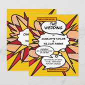 Budget Strips Pop Art Trouw Uitnodiging (Voorkant / Achterkant)
